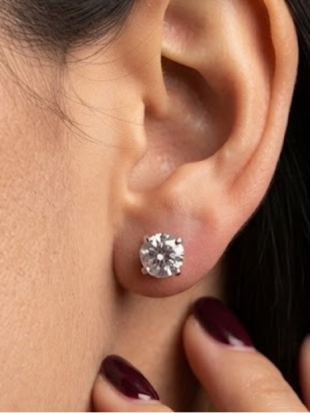Sparkling Clear Zirconia and Silver 925 Stud Earrings - Women Jewelry